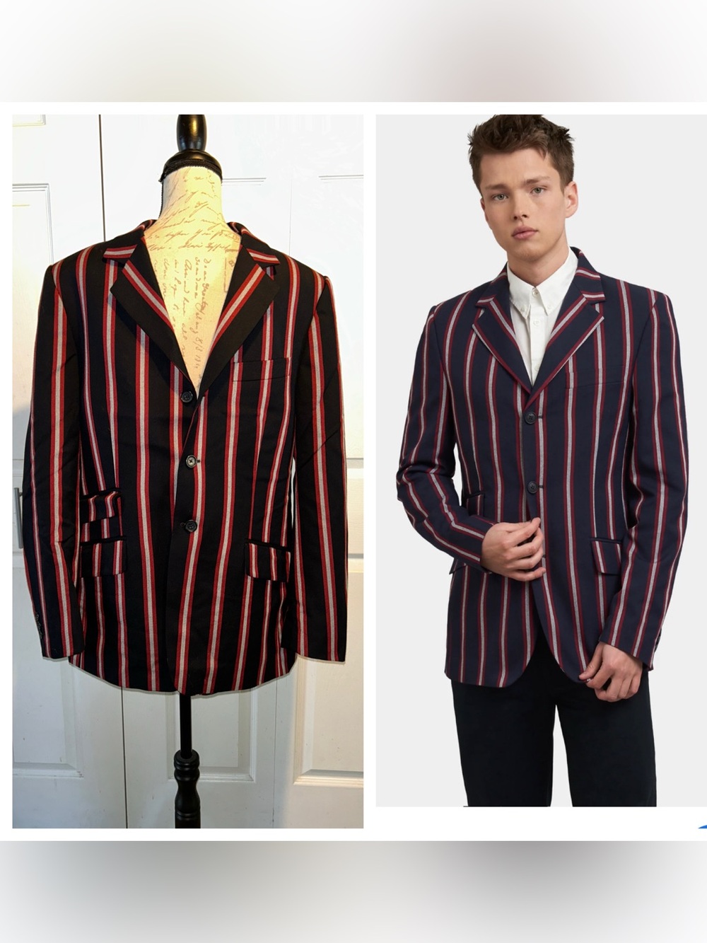 Merc London Mod Men’s Hemmingway Boating Classic Stripe Blazer Sz 40